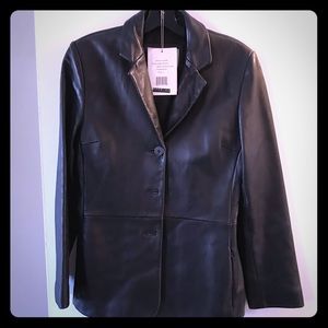 Nine West Soft Leather Suit-Style Jacket